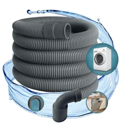 Imagen de TronicXL Manguera de desagüe profesional para AEG, Miele, Siemens, Bosch, Neff, 22 mm, acodado, 19 recta, 0,5 bar, 60 C, 1,5 m, Lavavajillas, Lavadora, Conector