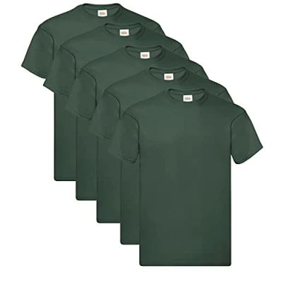 Imagen de Fruit of the Loom Herren Original T. T Shirt (5er Pack), Farbe:Lime, Größe:M