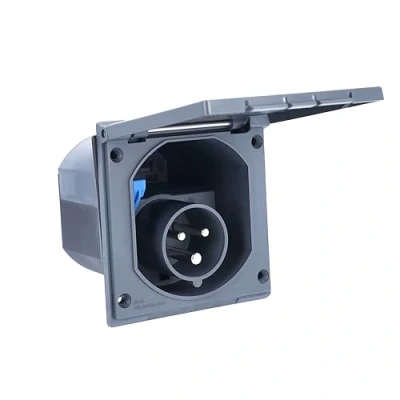 Imagen de as Schwabe Enchufe Para caravanas CEE de 3 polos superficie exteriores 230 V / 16 A con tapa abatible uso en IP44 Hecho Alemania Gris antracita