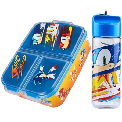 Imagen de SONIC THE HEDGEHOG Fiambrera Infantil con Compartimentos y Botella de Agua
