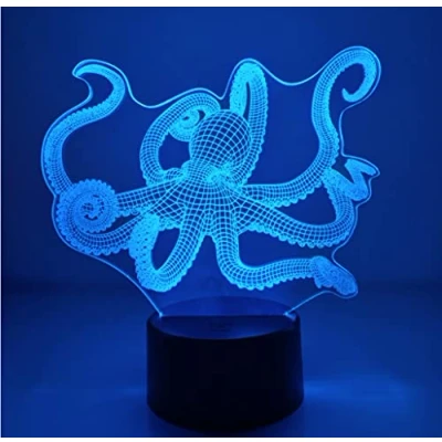 Imagen de HPBN8 Ltd 3D Pulpo Lámpara Luz Nocturna 7 Colores Cambiantes Touch USB de Suministro Energía Juguetes Decoración Regalo Cumpleaños Navidad