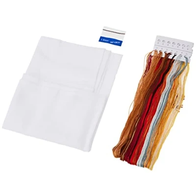 Imagen de Vervaco de 0155619 Cruz Mantel para auszählen, algodón, Blanco, 80 x 0,3 cm