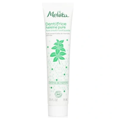 Imagen de Melvita, Pasta De Dientes Natural Para Una Óptima Higiene Bucal, Frescor Duradero Con Menta, Respetuosa El Medio Ambiente, Lucha Contra La Placa Dental, Uso Diario, 75 Ml