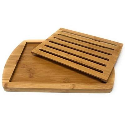 Imagen de MGE Tabla para Cortar el Pan con Rejilla Extraíble Migas Recogemigas Madera 36 x 25 cm