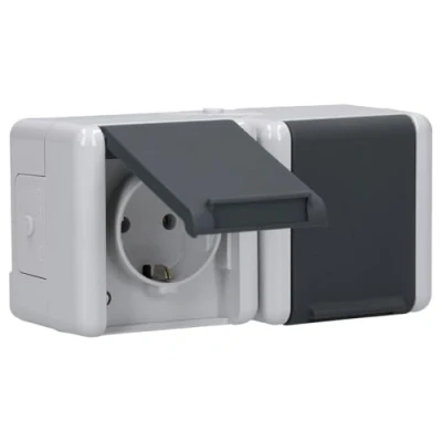 Imagen de Jung SCHUKO 8220W Base enchufe horizontal 2 entradas