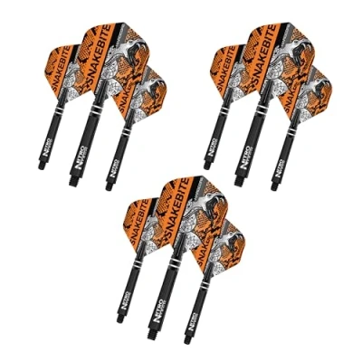 Imagen de RED DRAGON Peter Wright Snakebite Ionic Naranja vuelos y Tallo de dardo Conjunto Combinado