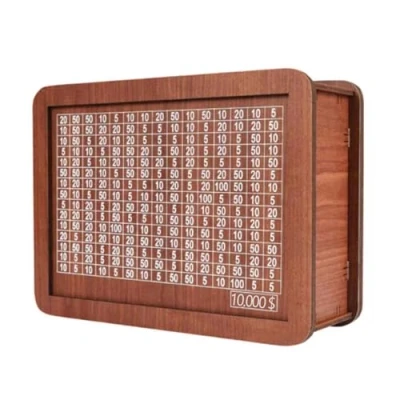 Imagen de Cash Vault Wooden Savings Box, Cashbox Saving, Money Saving Challenge Box with Countdown, Retro for Adults &amp; Kids (Color : 5, Size