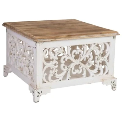 Imagen de Mesa auxiliar de madera acabado envejecido