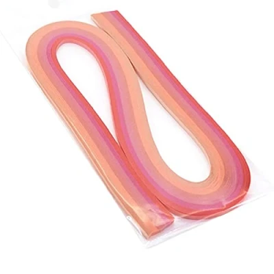 Imagen de ODETOJOY Quilling Paper Gradient Tiras de 5 mm, papel filigrana, rampas cromáticas Crescendo 120 unidades longitud 53 cm (rosa)