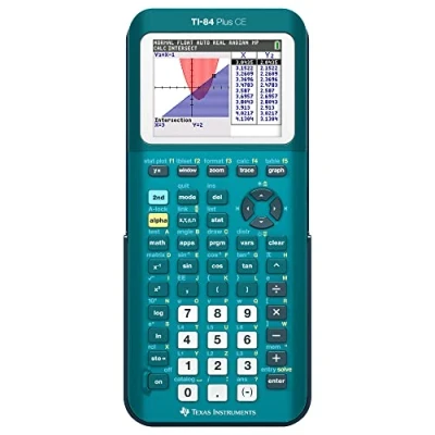 Imagen de Texas Instruments TI 84 Plus CE Color Graphing Calculator, Teal (Metallic)