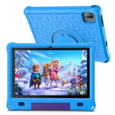 Imagen de PRITOM Tablet Android 12 para niños, WiFi, Pantalla IPS HD de 10&#039;&#039;, 3 GB+64 GB, Software IWAWa Kids preinstalado, Control Juegos Aprendizaje y Aplicaciones educativas, con Estuche Seguridad