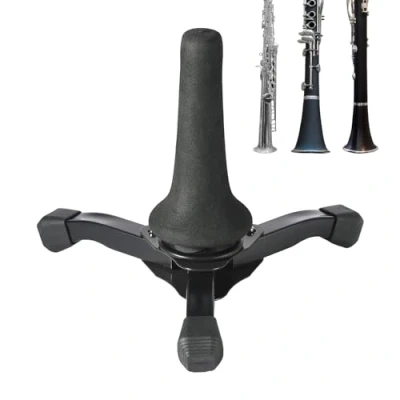 Imagen de Povanjer Soporte Recto para saxofón Soprano Plegable trípode Base de trípode, Accesorios Instrumentos Viento Flauta, Clarinete, Oboe,