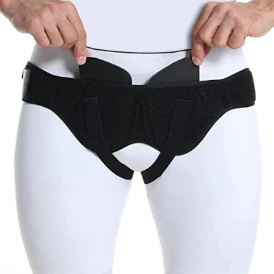 Imagen de Braguero hernia inguinal hombre (lado izquierdo y derecho). Faja hombre. Suspensorio testicular: de la ingle. Cinturón inguinal. alivia el dolor (L)
