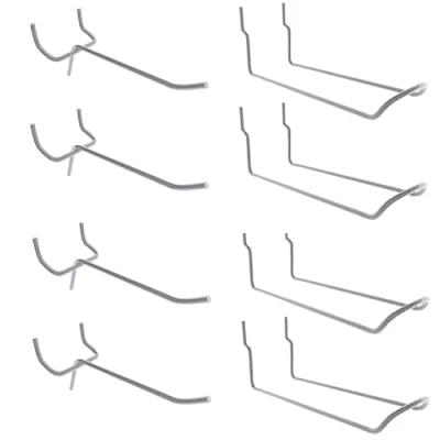 Imagen de Simon Rack Surtido de Ganchos Dobles Tablero Perforado, 8 unidades, Galvanizados