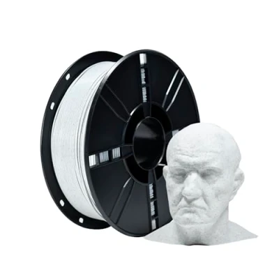 Imagen de iBOSS filamento de mármol PLA+ 1,75 mm, para impresora 3D PLA Plus, piedra 1 kg (2,2 lbs), blanco impresión estatuas