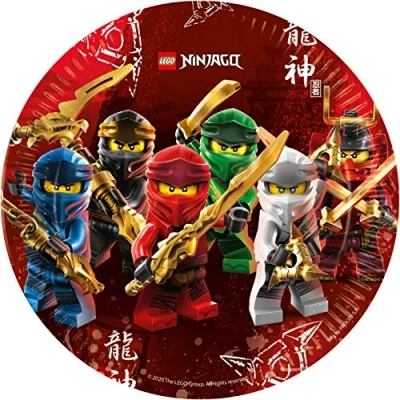 Imagen de Procos Folat 93455P Platos FSC Lego Ninjago 23cm 8 piezas, multicolor, large