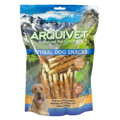Imagen de Arquivet, Twist con pollo enrollado, Snacks Naturales para perros, Chuches Golosinas perro, Premios tu mascota, 13 cm, 1 kg