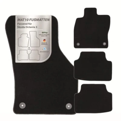 Imagen de MAT10 Alfombrillas de Coche aptas para Skoda Octavia 3 (BJ 02/2013 02/2020, Tipo 5E) Terciopelo Juego 4 Calidad Fabricante Original Duradera Fabricada en Alemania