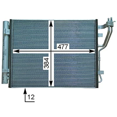 Imagen de MAHLE ORIGINAL AC 709 000P Condensador con secador 477 HYUNDAI: i30 I Hatchback, Familiar, KIA: cee‘d Hatchback