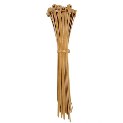 Imagen de OutdoorFix Abrazaderas para cables (150 x 3,5 mm, 50 piezas, bambú, caña oscura, resistente a la intemperie, anti UV