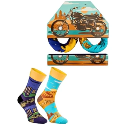 Imagen de Rainbow Socks Hombre Mujer Motocicleta Divertidos Calcetines 1 Par Talla 36 40