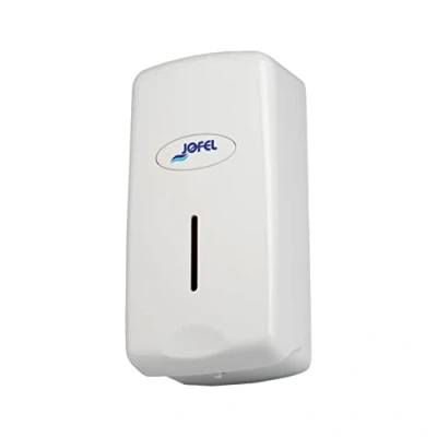 Imagen de Jofel Dosificador de Jabón para Pared, Rellenable con Líquido Capacidad 1L, Dispensador Baño, Carcasa ABS Resistente, Antigoteo y Anticorrosión, Valor AC27050, Blanco