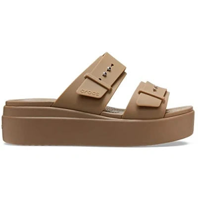 Imagen de Crocs Brooklyn Buckle Low Wedge Obstrucción para Mujer, Khaki, 37/38 EU