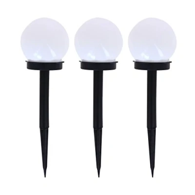 Imagen de Xanlite Pack of 3 Ball Poles, Autonomy de balizas LED solares Bola IP44, RGB, autonomía 8h, Multicolor