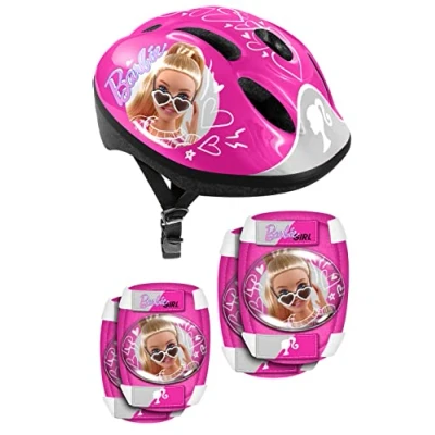 Imagen de Stamp Helmet + Elbow &amp; Knee Pads Barbie, Girls, Rosa, S