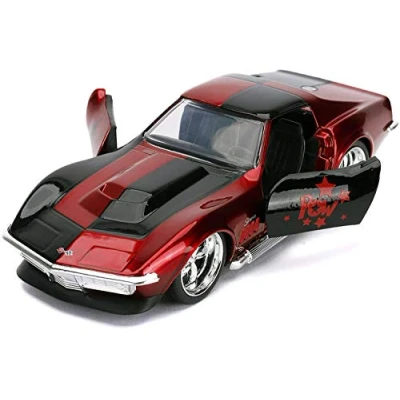 Imagen de Jada Toys DC Comics 1:32 Harley Quinn 1969 Chevy Corvette Stingray Die cast Car, for Kids and Adults