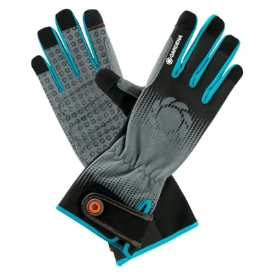 Imagen de Gardena Guantes para el Cuidado de arbustos 9/L: jardinería Trabajar con arbustos/Plantas espinosas, Largos, Mobile Touch Usar Smartphones (11531 20)