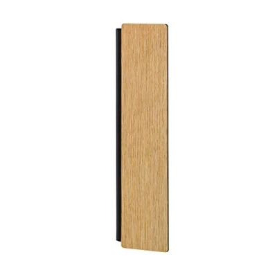 Imagen de Eglo LED de pared Zubialde, luminaria rectangular para interior, aplique roble la iluminación indirecta, luz madera y metal en negro pasillo, foco blanco cálido