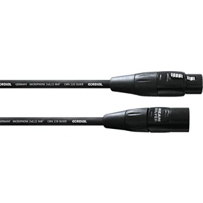 Imagen de CORDIAL Cable micro XLR 20 m Microfono Essentials simétrico Rean plata