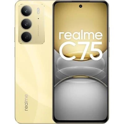 Imagen de realme C75 Smartphone 8 + 128 GB, resistencia ultra al polvo y agua IP69, cristal ArmorShell, batería 6000 mAh, cámara con IA de 50 MP, pantalla 6,72 pulgadas 90 Hz, oro (sin adaptador)