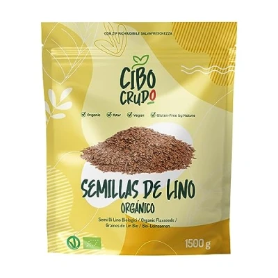 Imagen de Semillas de Lino Marron Orgánico 1.5 Kg. Linaza 100% Natural y Puro sin Aditivos Ricas en Fibras Omega 3 Sales Minerales. Organic Flaxseed.