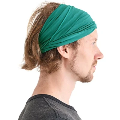 Imagen de CHARM Hombre Elástico Bandana Cinta para El Pelo Venda Japonés Largo Cabello Rastas Cabeza Envolver Verde