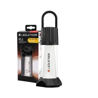 Imagen de Ledlenser Linterna LED ML6 Warm Light, recargable con batería de litio 18650, 750 lúmenes, antideslumbrante (patentado), hasta 240h duración, externa, función luz roja, exteriores