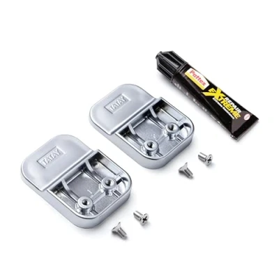Imagen de Tatay Kit de fijación Glue &amp; Fix para colección Flat, Sistema sin taladrar, Compuesto 2 Soportes en plástico y un Tubo Pegamento Alta Resistencia