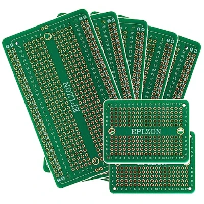 Imagen de EPLZON Breadboard soldable Protoboard Kit circuito impreso de doble cara Prototipo Board PCB para proyectos electrónicos bricolaje compatibles con arduin(Verde)