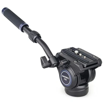 Imagen de Trípode de cámara Profesional Innorel F60, Cabezal Fluido panorámico con Tornillos 1/4 y 3/8 Pulgadas, Placa Deslizante para cámaras DSLR, videocámaras, monopié, Carga máxima 22 LB / 10 kg