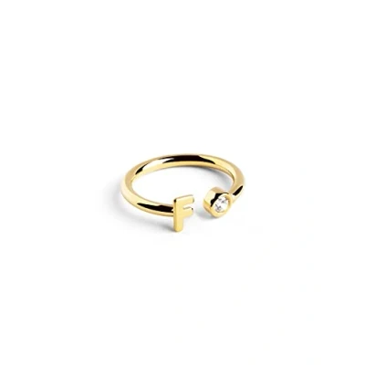 Imagen de Singularu Personalizado Letter Anillo, Mujer, Talla: One Size, Letra f oro