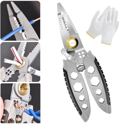 Imagen de Pelacables Multiusos de 7 Pulgadas, Herramienta Profesional para Pelar Cables, Multi Purpose Professional Wire Stripping Tool, Inch Multipurpose Stripper