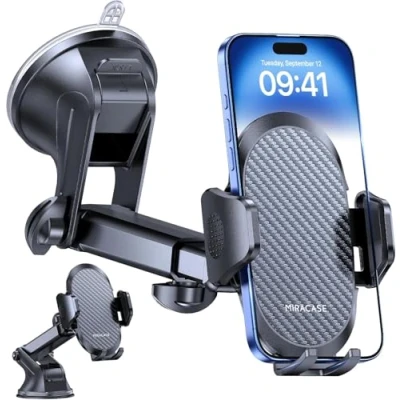 Imagen de Miracase Soporte Movil Coche [2025 Ventosa Potente] Suporte Telemovel Carro en Salpicadero, Rotación 360 Compatibilidad con iPhone y Telefono de 4 7.2&quot;