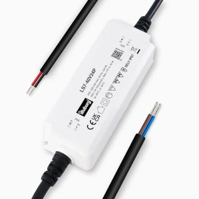 Imagen de illuburg Transformador LED 24V 40W Impermeable IP67 Sin Parpadeo para Tira Fuente de Alimentación Driver