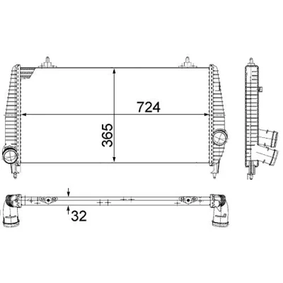 Imagen de MAHLE ORIGINAL CI 266 000P Intercooler PEUGEOT: 807 MPV, CITROËN: C8 II