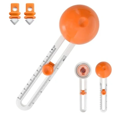 Imagen de Ajustable Cortador de Papel Circular, Antideslizante Corte Circle Trimmer, Círculos, Cortadora Circular Herramientas Scrapbooking para Corta Círculos 4 a 12 Pulgadas (Naranja)