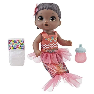 Imagen de Baby Alive Shimmer N Splash Mermaid AA, Color Multicolor (Hasbro E3692)