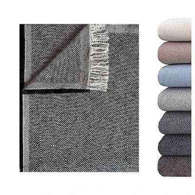 Imagen de GFD Colcha Multiusos OBI para Sofa y Cama, Cubre Sofa, Plaid Jarapas Sofas, Foulard Manta (Negra, 180 x 290)