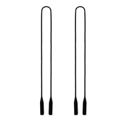 Imagen de JM Colgante para Gafas. Cordón de Silicona Impermeable. Apto Hombre, Mujer o Niños [Pack 2 Color Negro]