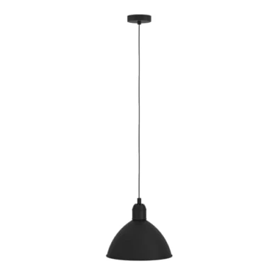 Imagen de Eglo Priddy lámpara colgante, sobre mesa de comedor, redonda colgante metal negro y blanco, madera con casquillo E27, diámetro 30,5 cm